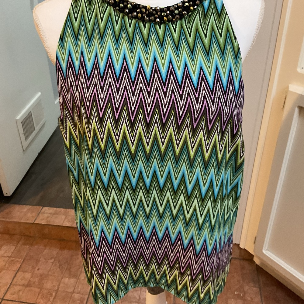 Jennifer Lopez Multicolor Zigzag Pattern Fabric - image 2